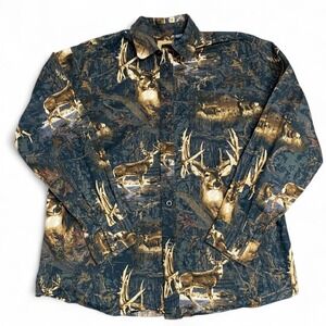 Vintage Legacy Trails Deer Camo Button Up Shirt